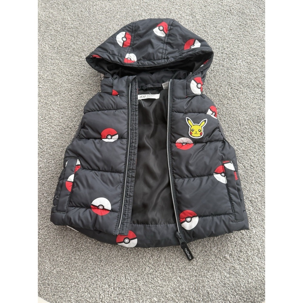 Youth Puffer Vest - H&M - Pokémon Theme - Black/Red - size 2T‎